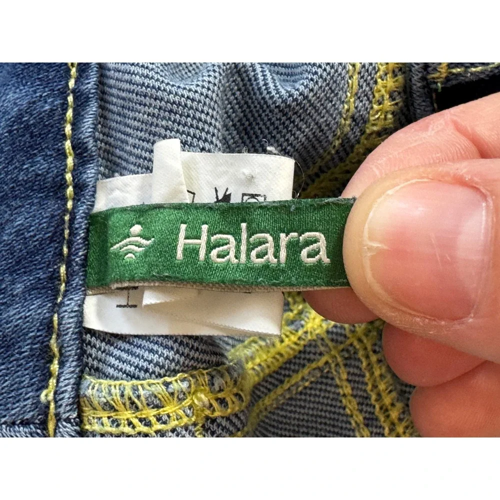 Halara Womens Straight Leg Stretch Blue Denim Jeans S Petite Meas: 25x27